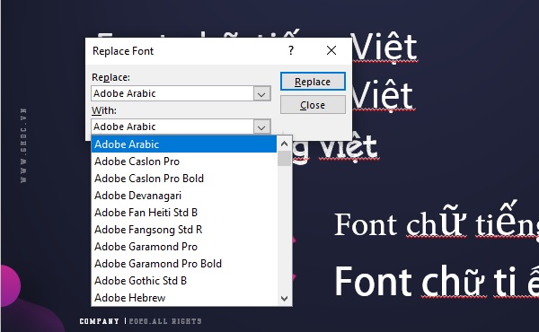 thay đổi toàn bộ font